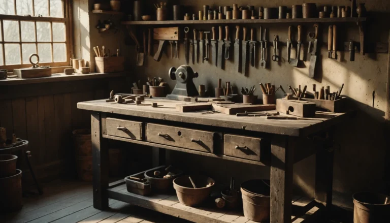 etabli en bois ancien