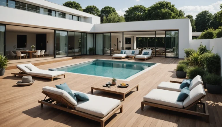 piscine intégrée dans la terrasse