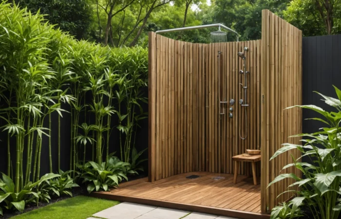 pare-vue pour douche de jardin